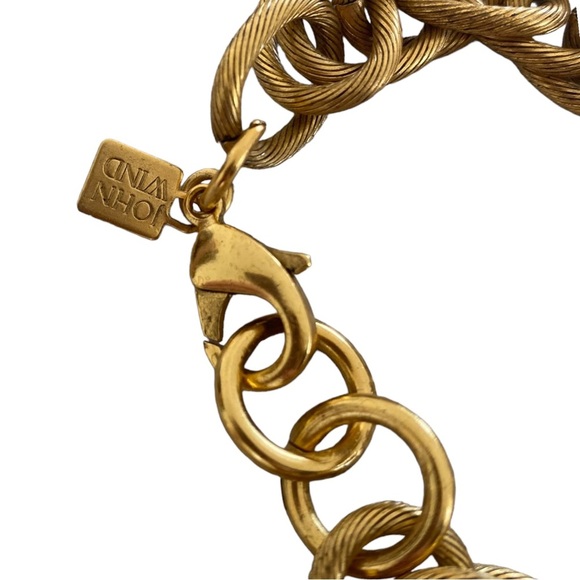 Chunky John Wind chain bracelet Pearl and L initial charm - Picture 2 of 10